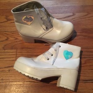 Iridescent Heart chunky booties
